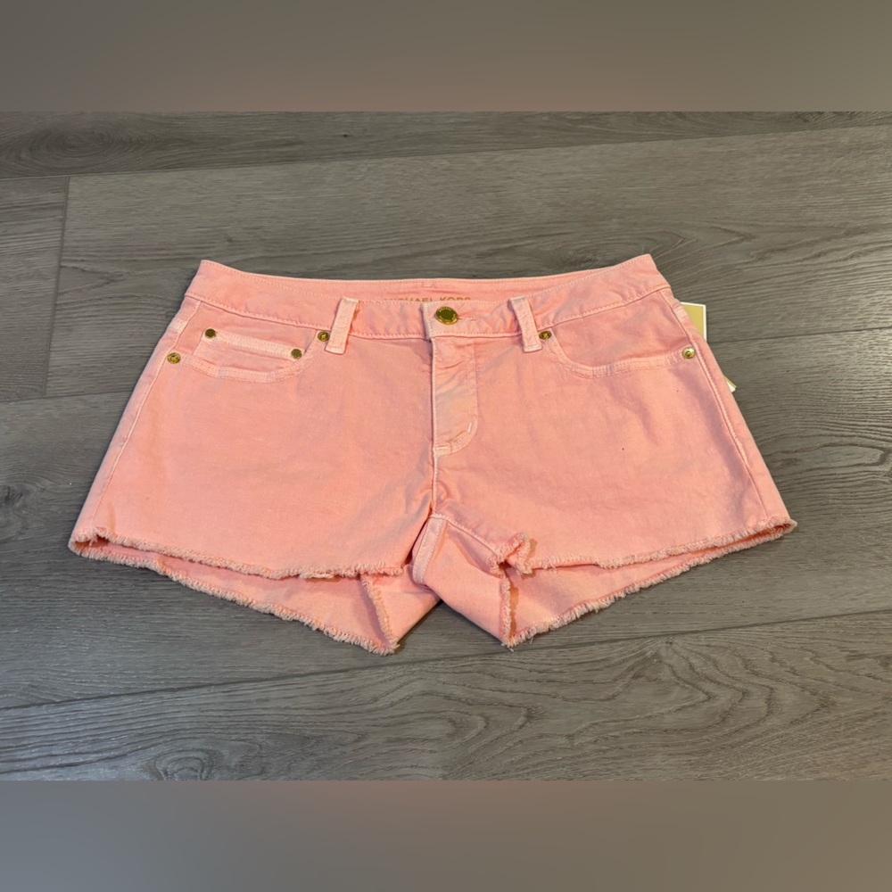 Michael Kors Light Pink Frayed Jean Shorts - Size 0 - New With Tags - Picture 12 of 16